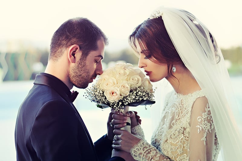 Bride in celestial-themed gown